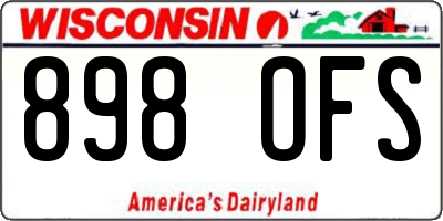 WI license plate 898OFS