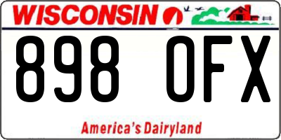 WI license plate 898OFX