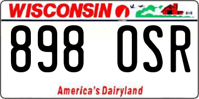 WI license plate 898OSR