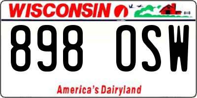 WI license plate 898OSW