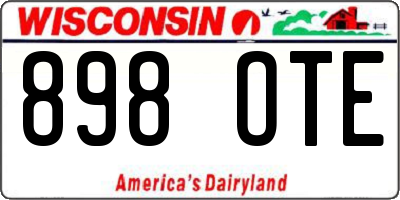 WI license plate 898OTE