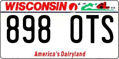 WI license plate 898OTS