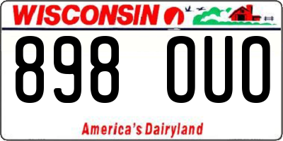 WI license plate 898OUO