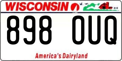 WI license plate 898OUQ