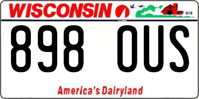 WI license plate 898OUS