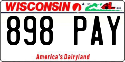 WI license plate 898PAY