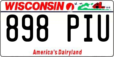 WI license plate 898PIU