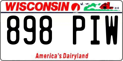 WI license plate 898PIW