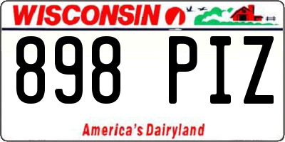 WI license plate 898PIZ