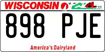 WI license plate 898PJE