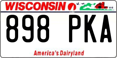 WI license plate 898PKA
