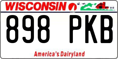 WI license plate 898PKB
