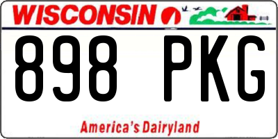 WI license plate 898PKG