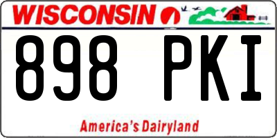 WI license plate 898PKI