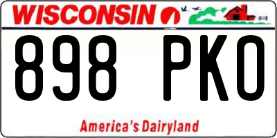 WI license plate 898PKO