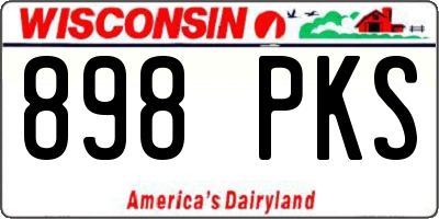 WI license plate 898PKS