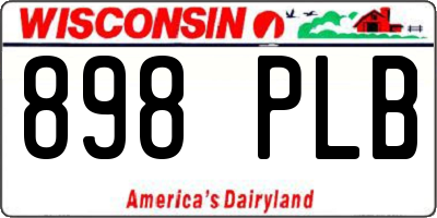 WI license plate 898PLB