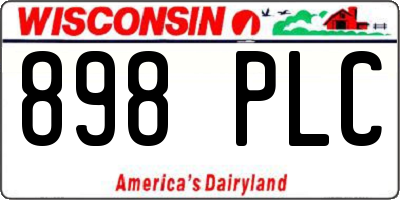 WI license plate 898PLC