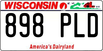 WI license plate 898PLD