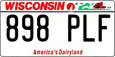 WI license plate 898PLF