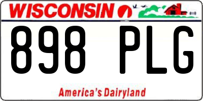 WI license plate 898PLG