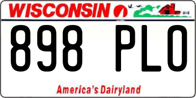 WI license plate 898PLO