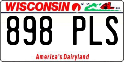 WI license plate 898PLS