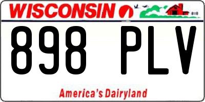 WI license plate 898PLV