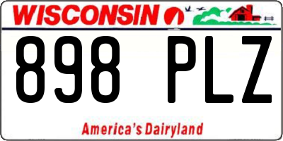 WI license plate 898PLZ