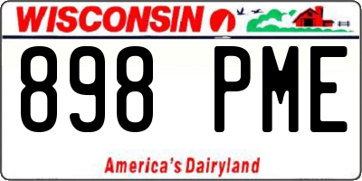 WI license plate 898PME