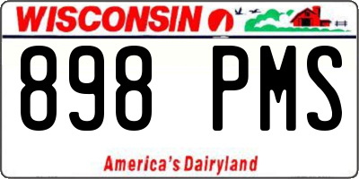 WI license plate 898PMS