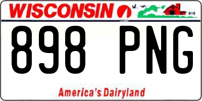 WI license plate 898PNG