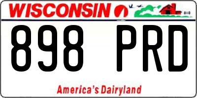 WI license plate 898PRD