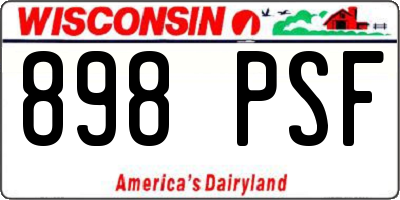 WI license plate 898PSF