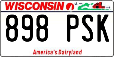 WI license plate 898PSK