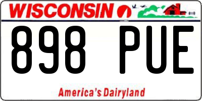 WI license plate 898PUE