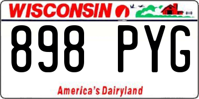 WI license plate 898PYG