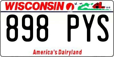 WI license plate 898PYS