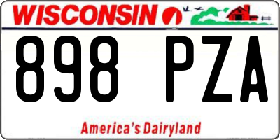 WI license plate 898PZA
