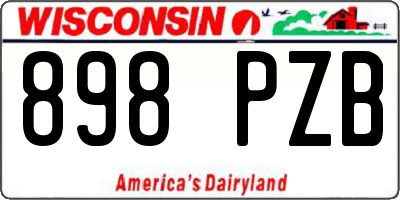 WI license plate 898PZB