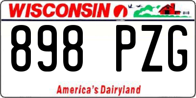 WI license plate 898PZG