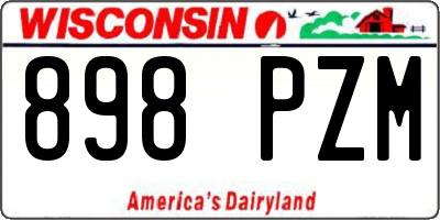 WI license plate 898PZM