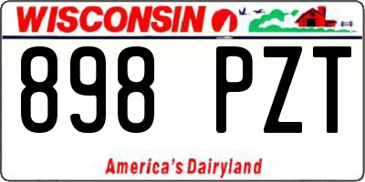 WI license plate 898PZT