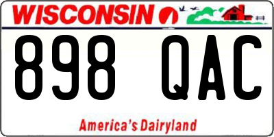 WI license plate 898QAC