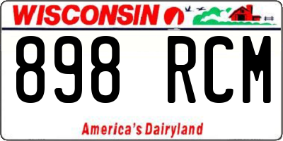 WI license plate 898RCM