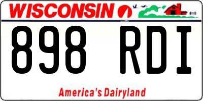 WI license plate 898RDI