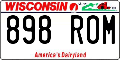WI license plate 898ROM