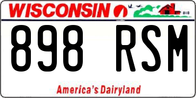 WI license plate 898RSM