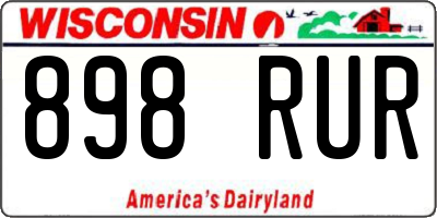 WI license plate 898RUR