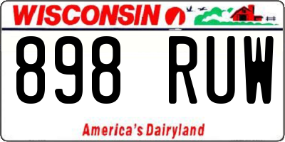 WI license plate 898RUW
